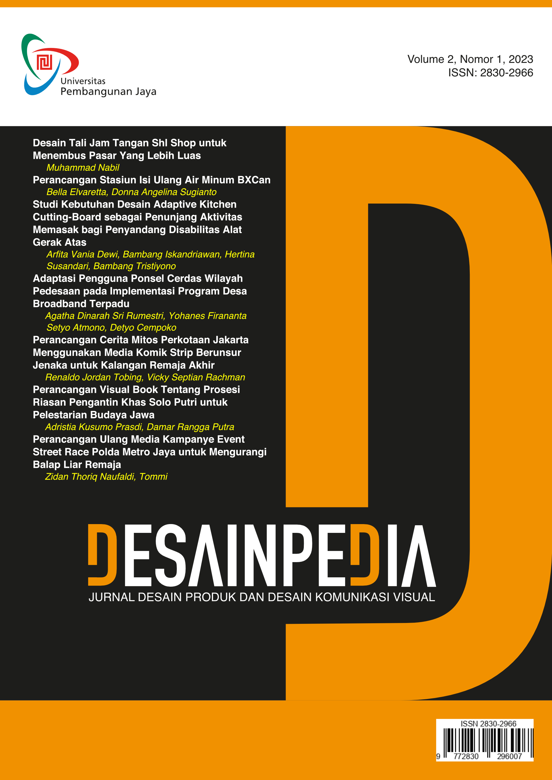 Sampul Jurnal Desainpedia: Urban design, lifestyle & behaviour