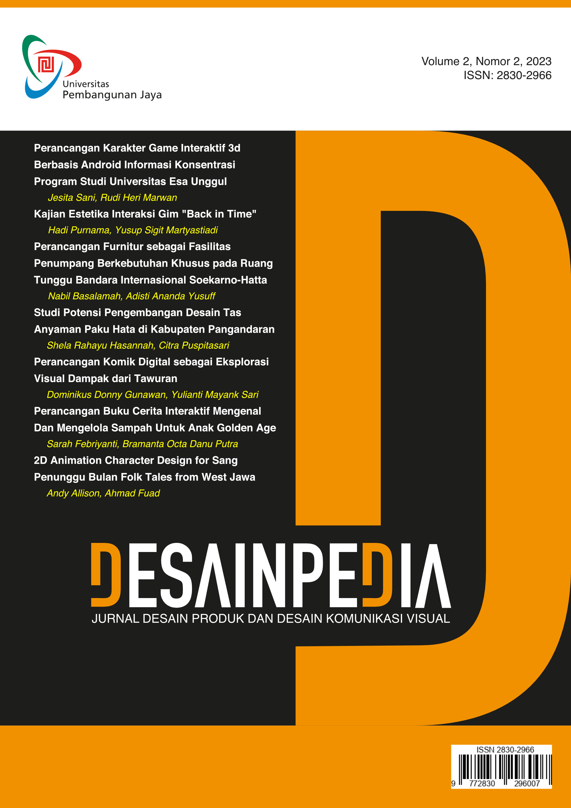 Sampul Jurnal Desainpedia: Urban design, lifestyle & behaviour